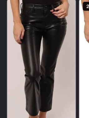 Dear John Faux Leather Wide Leg Pants - Black 27P